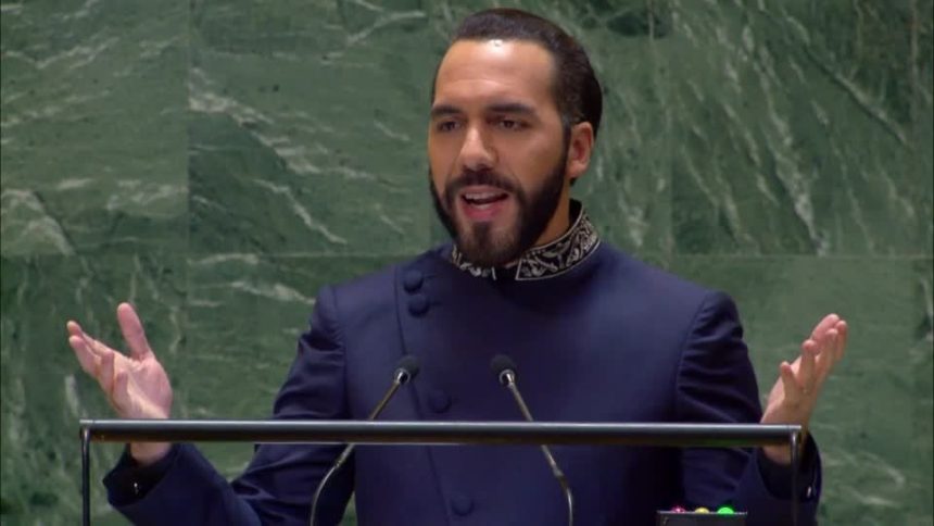 na-onu,-nayib-bukele-destaca-medidas-de-seguranca-controversas-em-el-salvador