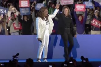 lady-gaga-e-oprah-winfrey-participam-de-ultimo-comicio-de-kamala-harris