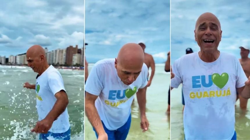 video:-prefeito-de-guaruja-bebe-agua-do-mar-apos-surto-de-virose