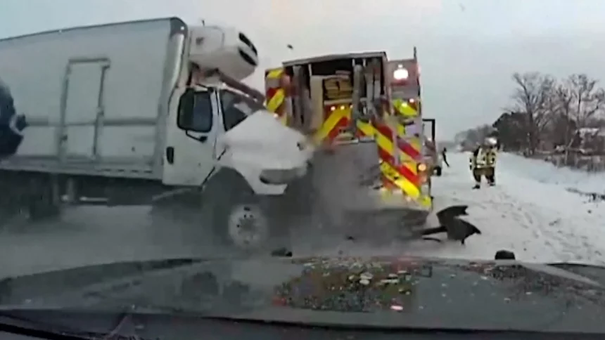 caminhao-bate-em-carro-dos-bombeiros-nos-estados-unidos;-video