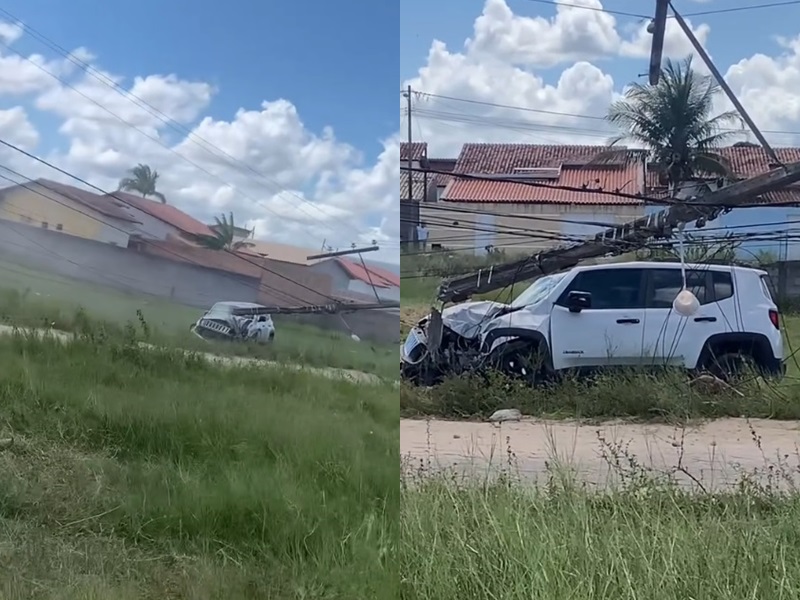 motorista-perde-controle-do-veiculo-e-atinge-poste-em-teixeira-de-freitas