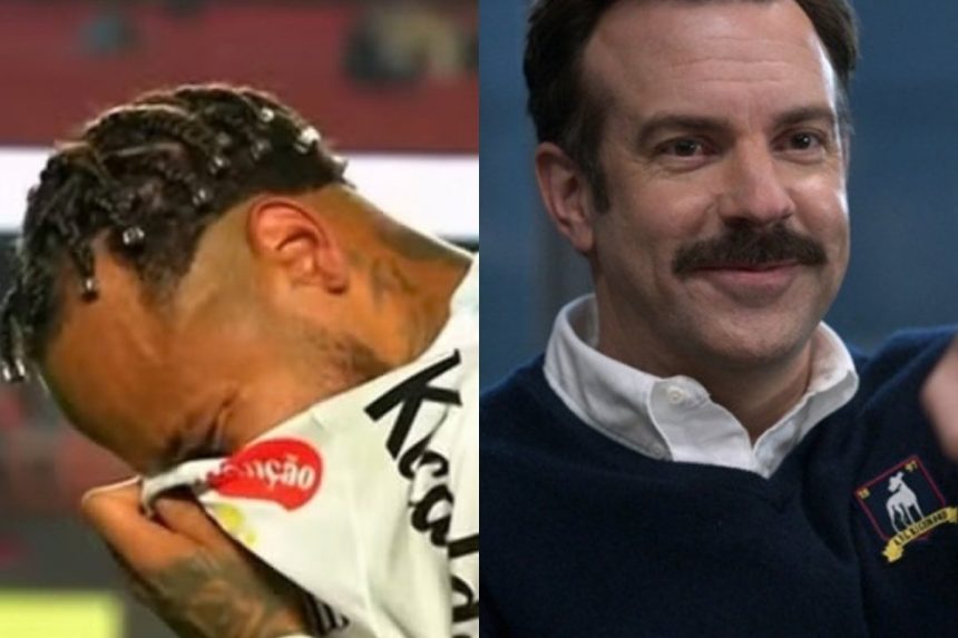 video:-protagonista-de-“ted-lasso”-faz-piada-com-neymar-em-episodio:-“chora-o-tempo-todo”